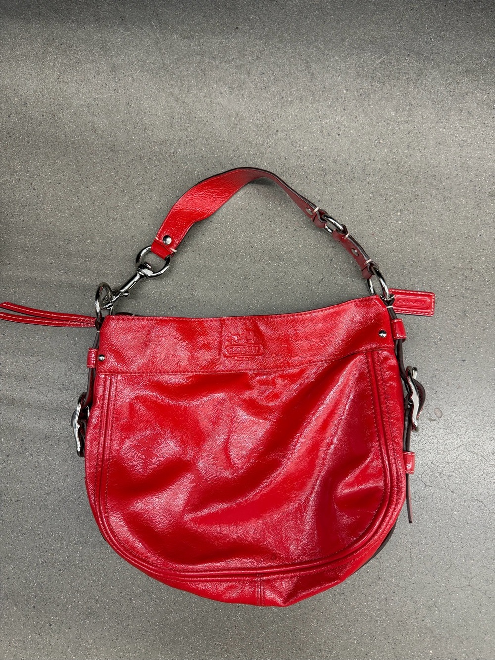 Coach Vintage Leather Shoulder Bag – Red – Style 12786